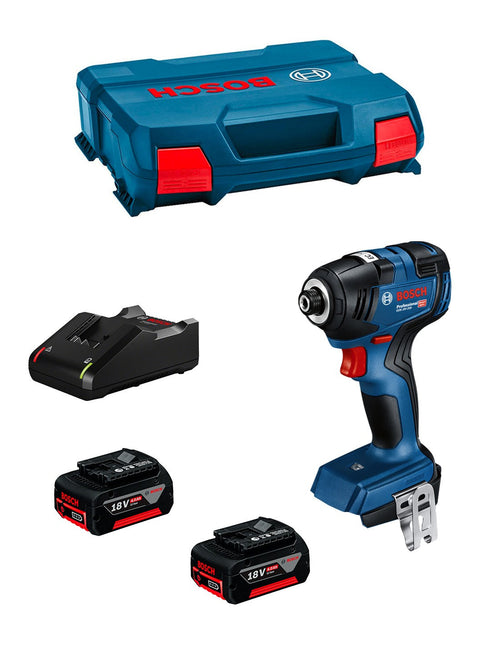 Bosch professional avvitatore a massa battente bosch gdr 18v-200 (2 x 4,0 ah + gal18v-40 + l-case) 4059952596679