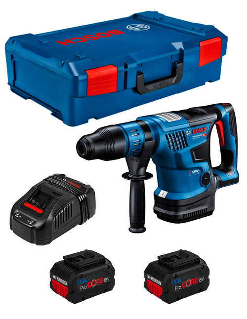 Bosch professional biturbo martello perforatore a batteria gbh 18v-36 c (con sds max, incl. 2 batt. procore18v 8.0ah, caricabatt. gal 1880 cv, mod. bluetooth.. 3165140996112