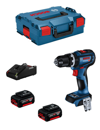 Bosch professional bosch trapano-avvitatore con percussione a batteria professional 18v system gsb 18v-90 c, incl. 2 batterie da 5.0 ah, caricabatteria gal 18v-40, in l-boxx 4059952617350