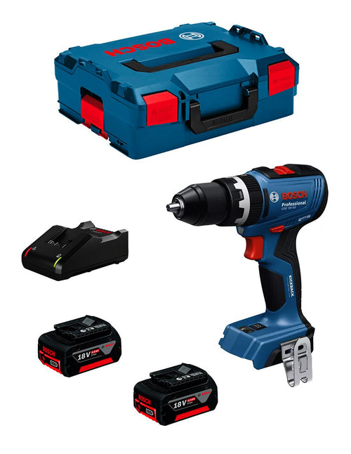 Bosch professional trapano a percussione bosch gsb 18v-65 (2 x 5,0 ah + gal 18v-40 + l-boxx 136) 4053423321142