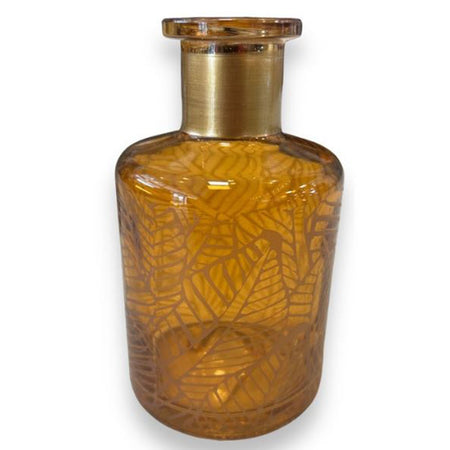 Diffusore per essenza bottiglia decorata, vaso portafiori 180 cl h 12 cm