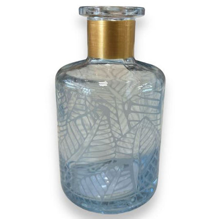 Diffusore per essenza bottiglia decorata, vaso portafiori 180 cl h 12 cm