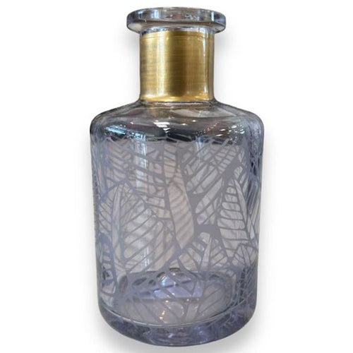 Diffusore per essenza bottiglia decorata, vaso portafiori 180 cl h 12 cm