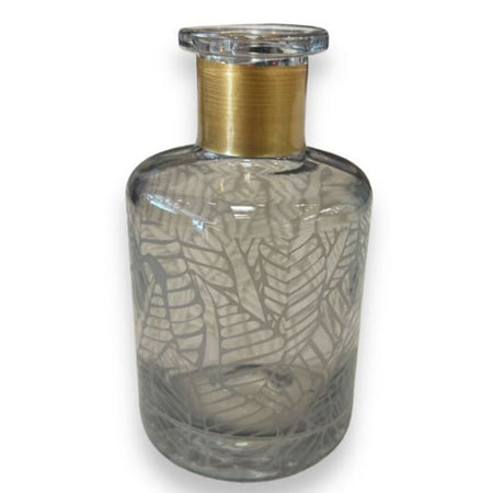 Diffusore per essenza bottiglia decorata, vaso portafiori 180 cl h 12 cm