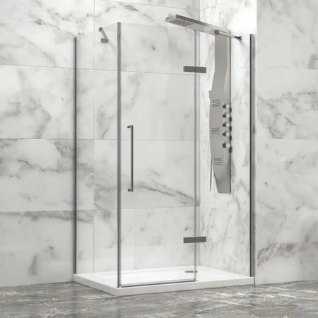 Box Doccia H200 Acciaio Spazzolato Trasparente 8mm Anticalcare - Box Doccia Karag