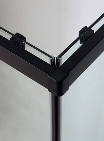 RAPID | Box Doccia Tre Lati Profili Neri 6mm Anticalcare Montaggio Rapido - Shopbagno.it