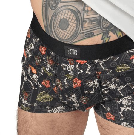 Boxer American Socks Dancing Skeletons