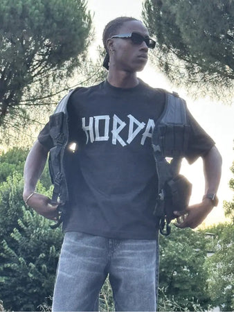 Boxy Fit T-shirt 100% Cotone "Taped" Horda Brand Streetwear