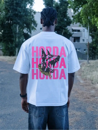 Boxy Fit T-shirt Bianca 100% Cotone Horda X3 Horda Brand Streetwear
