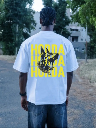 Boxy Fit T-shirt Bianca 100% Cotone Horda X3 Horda Brand Streetwear