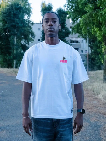 Boxy Fit T-shirt Bianca 100% Cotone Horda X3 Horda Brand Streetwear