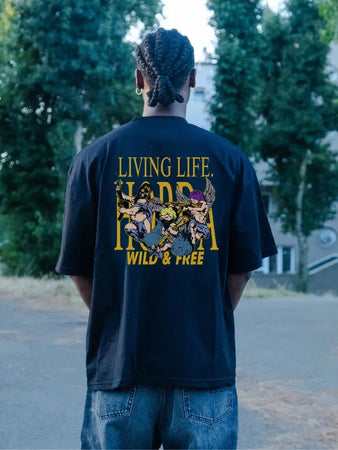 Boxy fit T-shirt 100% Cotone Wild & Free Horda Brand Streetwear