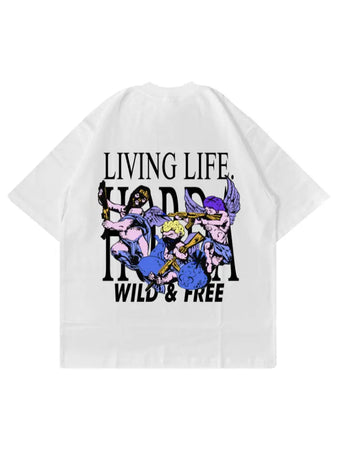 Boxy fit T-shirt 100% Cotone "Wild & Free" Horda Brand Streetwear