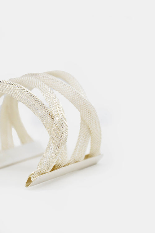Bracciale metallo maglia incrociata