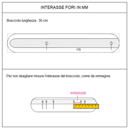 Bracciolo supporto tubolare 31x5 cm 07069004