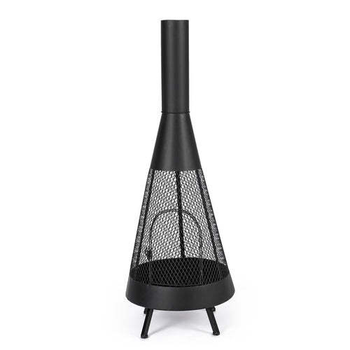 Braciere Alto da Giardino Efesto porta legna in acciaio verniciato Moderno h 138