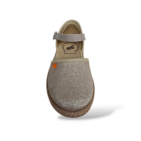 Espadrillas Bambina Beige VUL-LADI con Fibbia – Scarpe Cerimonia Estate Taglie 24-37