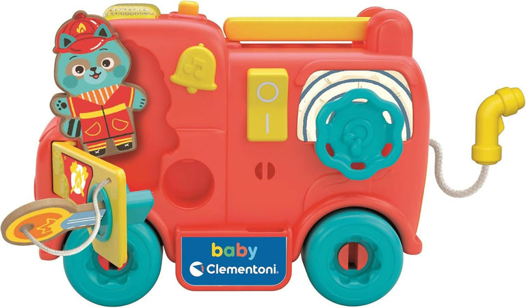 CLEMENTONI Montessori Baby Firetruck - camion dei pompieri con metodo Montessori - educativo - con elementi in legno, 17551