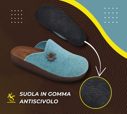 Originali Zoccoli Alpini, Ciabatte Uomo e Donna Invernali, Calde Sabot Tirolesi in Lana Cotta, 100% Made in Italy