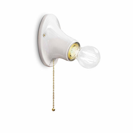 Applique Con Cordina Classica Trieste Bianco Lucido 1 Luce E27