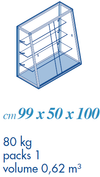 Vetrina espositiva con ripiani regolabili da negozio cm. 99x50x100h