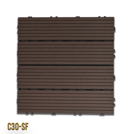 1mq (11 pezzi) di Pavimento Quadrotte in decking WPC da esterno 30X30cm (sp.2cm) inclusa struttura CLICK