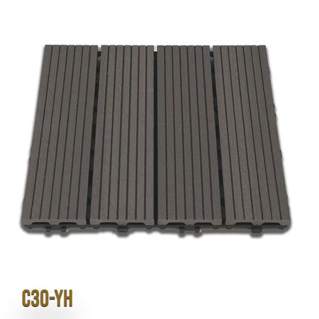1mq (11 pezzi) di Pavimento Quadrotte in decking WPC da esterno 30X30cm (sp.2cm) inclusa struttura CLICK