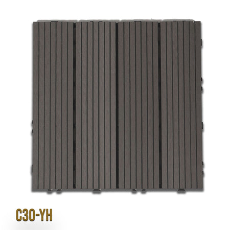 1mq (11 pezzi) di Pavimento Quadrotte in decking WPC da esterno 30X30cm (sp.2cm) inclusa struttura CLICK