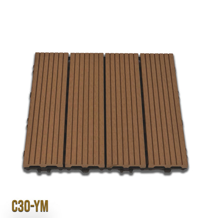 1mq (11 pezzi) di Pavimento Quadrotte in decking WPC da esterno 30X30cm (sp.2cm) inclusa struttura CLICK