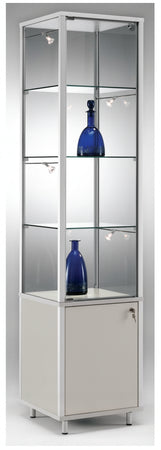 Vetrina con mobile in laminato e 3 ripiani regolabili per salotto cm. 41,5x41,5x183h