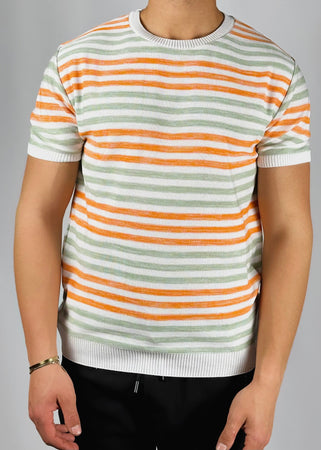 Maglia girocollo rigata