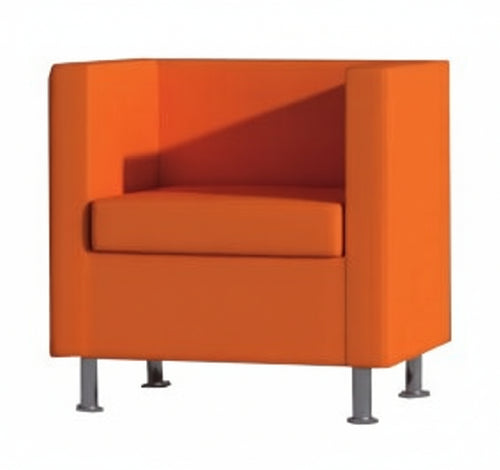 Poltrona da attesa in tessuto ignifugo o ecopelle in vari colori ad un posto