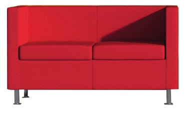 Divanetto per sala da attesa in ecopelle vari colori o tessuto ignifugo a due posti