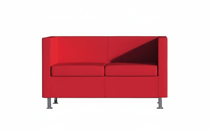 Divanetto per sala da attesa in ecopelle vari colori o tessuto ignifugo a due posti