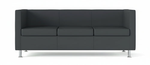Divanetto a tre posti per sala da attesa in ecopelle o tessuto ignifugo in vari colori