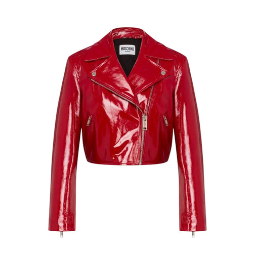 MOSCHINO JEANS giacche donna moschino jeans - giacca in pelle vernice - rosso da donna