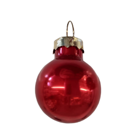 Set  32 palline natalizie in vetro Rosso Perlato da Ø 2 cm, Pendaglio Tinta Unita