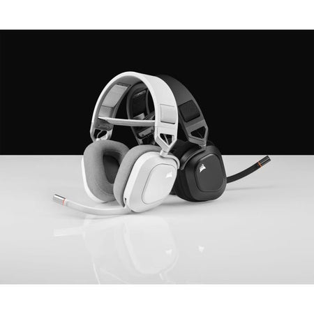Casco da gioco - Corsair HS80 Wireless - bianco - microfono omnidirezionale