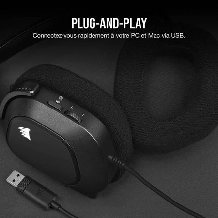 Corsair Helmet Gaming Premium HS80 RGB USB-Carbon (CA-9011237-EU)