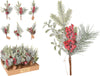 Ramo natalizio decorativo con bacche rosse, per interno ed esterno, da 24 cm