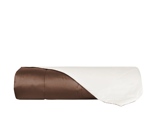 Plaid Arredo 140 x 180 cm in Raso di puro cotone Cacao - Vanita di raso