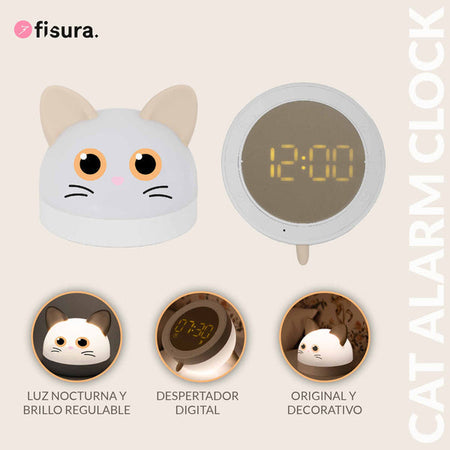 FISURA Sveglia e luce notturna gatto