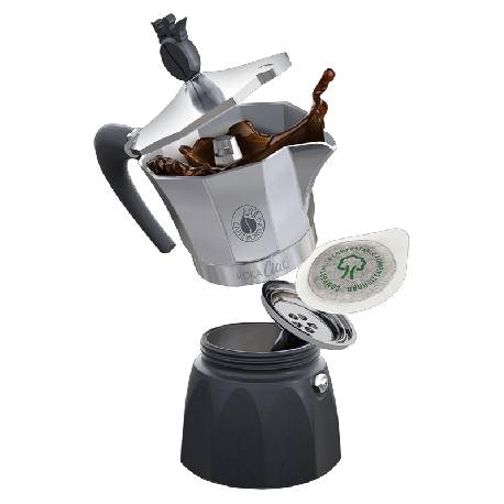 CAFFETTIERA MOKA A CIALDE 44MM - FINO A 3 CAFFE'' CON UNA CIALDA + ...