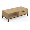 Tavolino 1 cassetto / 1 nicchia - CRAFT - Rettangolare - Rovere Hamilton / Nero - 110,4 x 50 x 36,9 cm - DEMEYRE