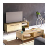 Tavolino 1 cassetto / 1 nicchia - CRAFT - Rettangolare - Rovere Hamilton / Nero - 110,4 x 50 x 36,9 cm - DEMEYRE