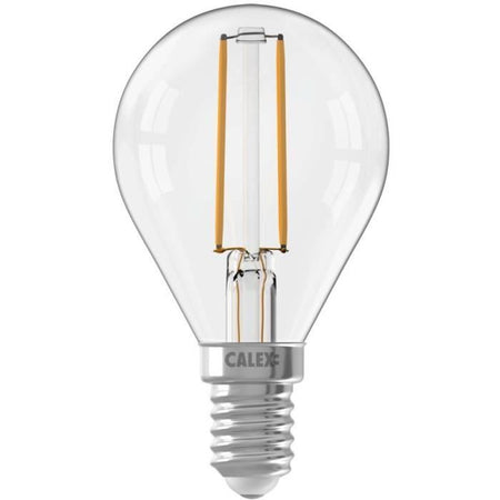 Lampadina LED E14 - CALEX - BALL P45 - Filamento dritto - 3,5 W - 250 lm - 2700 K - Dimmerabile - Trasparente