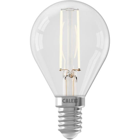 Lampadina LED E14 - CALEX - BALL P45 - Filamento dritto - 3,5 W - 250 lm - 2700 K - Dimmerabile - Trasparente