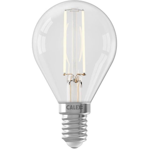 Lampadina LED E14 - CALEX - BALL P45 - Filamento dritto - 3,5 W - 250 lm - 2700 K - Dimmerabile - Trasparente