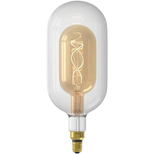 Lampadina LED E27 - CALEX - DECO XXL SUNDSVALL - Filamento a spirale singola - 3W - 240 lm - 2200 K - Trasparente / Oro bianco caldo
