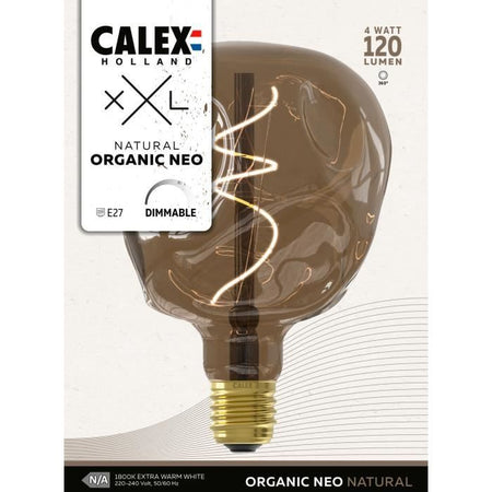 Lampadina LED E27 - CALEX - G125 NEO ORGANIC - Filamento flessibile - 4 W - 120 lm - 1800 K - Dimmerabile - Naturale